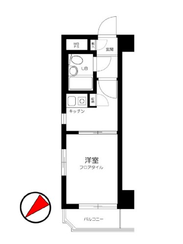 ライオンズマンション千駄木第2 9階 1Kの間取り