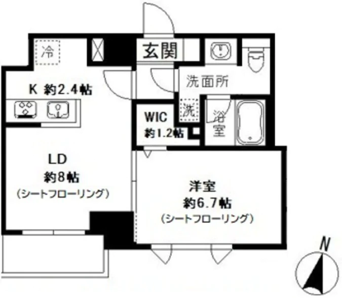 【築浅】コートヒル本郷 3階 1LDKの間取り