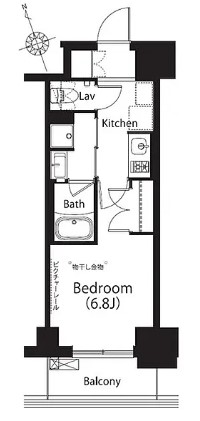 フレンシア文京関口 5階 1Rの間取り