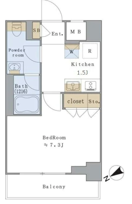 Ｂｒｉｌｌｉａ　ｉｓｔ　文京茗荷谷（ブリリアイスト文京茗荷谷） 4階 1Kの間取り