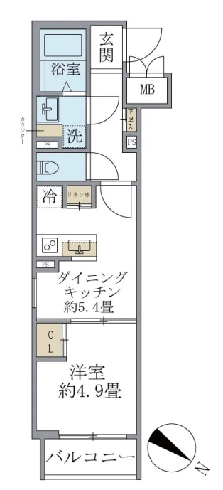 【新築】ビューテラス茗荷谷 1階 1DKの間取り