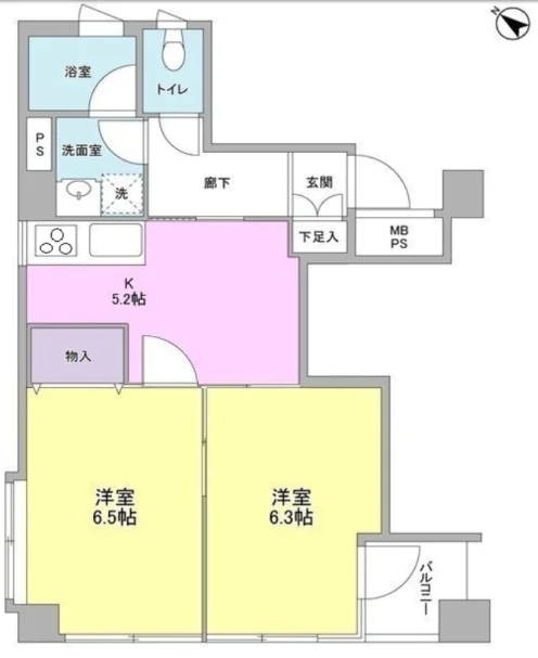 エミネンス本駒込 2階 2Kの間取り