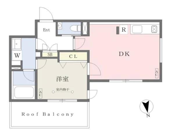 【築浅】MDM後楽園 4階 1LDKの間取り