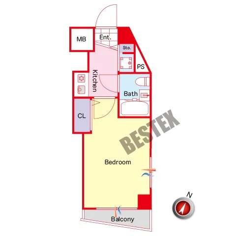 フェニックス茗荷谷 5階 1Kの間取り
