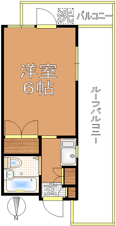 テラス本郷 3階 1Kの間取り