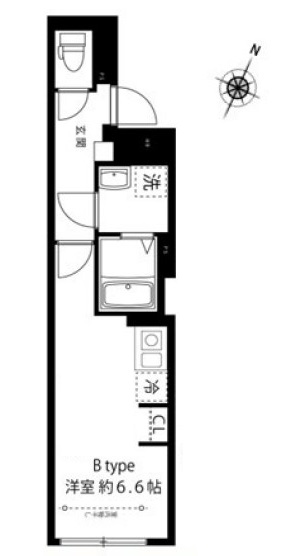 サンフォレスタ文京大塚 4階 1Rの間取り
