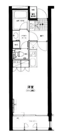 カーサ・デル・ソル小石川 6階 1Rの間取り