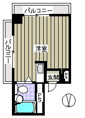 リエス本郷 3階 1Rの間取り
