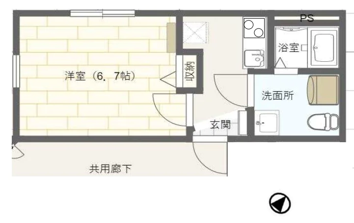 【築浅】アーバンステージ茗荷谷 2階 1Kの間取り