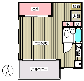 メゾン木内 3階 1Rの間取り