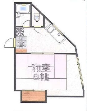 コーポ小倉 2階 1Kの間取り