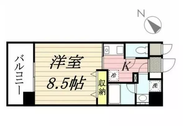 フォレスト茗荷谷 7階 1Kの間取り