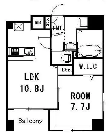 paz-classe本郷春木町(パスクラッセ本郷春木町) 9階 1LDKの間取り