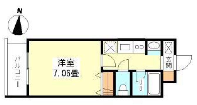 コンフォート西早稲田 2階 1Kの間取り