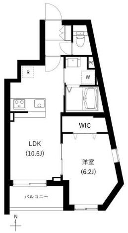 【新築】CREVANCE神楽坂 2階 1LDKの間取り