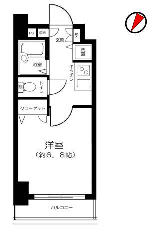 菱和パレス護国寺駅前 2階 1Kの間取り
