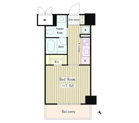 Ｇｒａｃｅ　Ｖｉｌｌａ　御茶ノ水 7階 1Kの間取り