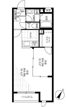 シャンブル向丘 2階 1LDKの間取り