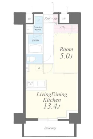 シャルマンミューズ 11階 1LDKの間取り