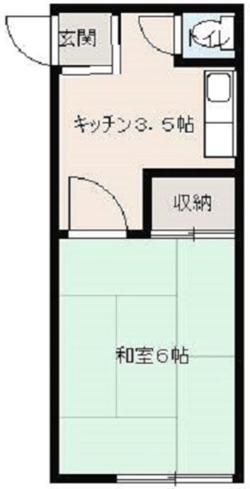 伊東荘 2階 1Kの間取り