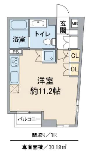 日神デュオステージ小石川 6階 1Rの間取り