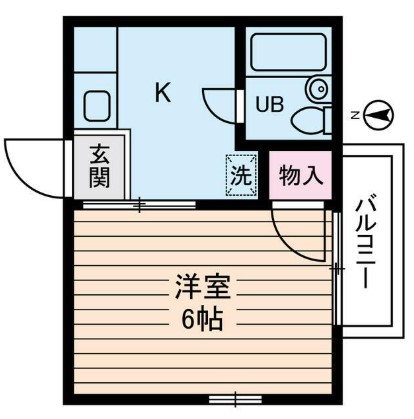マディソン新大塚 2階 1Kの間取り