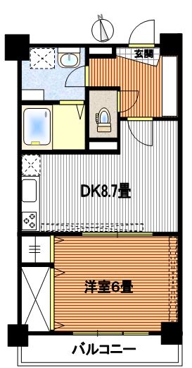 サンパークマンション本郷 5階 1LDKの間取り