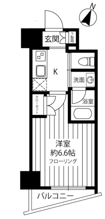 コンシェリア文京大塚 3階 1Kの間取り