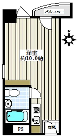 本郷ウッドフィールド 4階 1Rの間取り