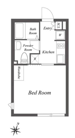 ルクレ千石 4階 1Kの間取り