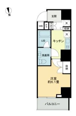 【新築】VIOR文京関口 10階 1Kの間取り