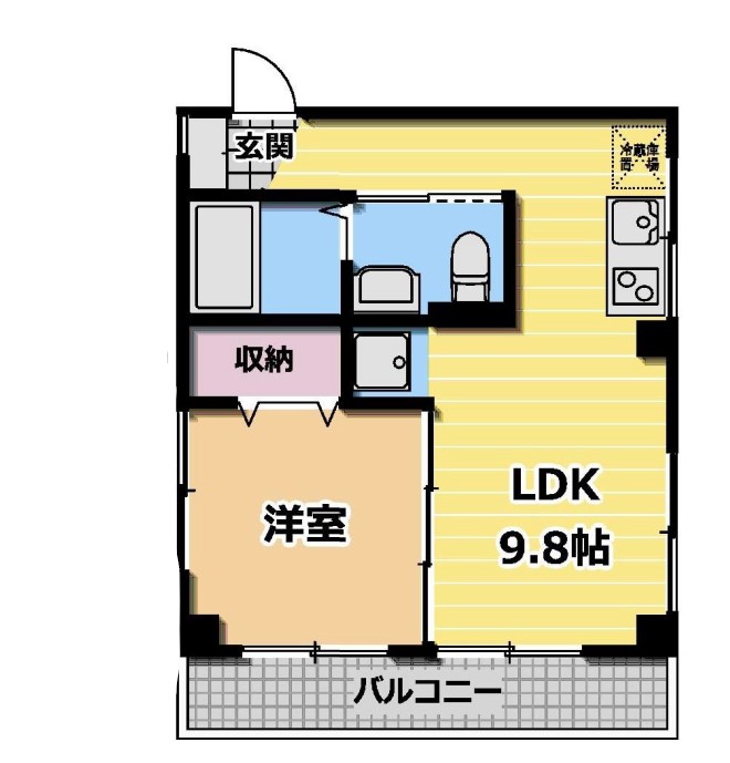 ハウスクル千駄木ビル 3階 2DKの間取り