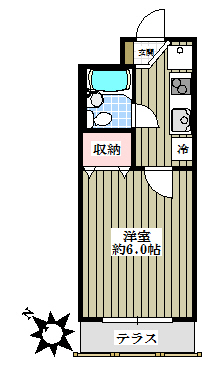 モンテヴェール本駒込 1階 1Kの間取り