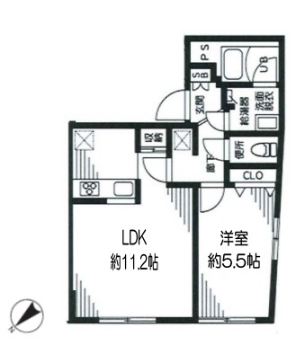 ラフィーネ音羽　東棟 3階 1LDKの間取り