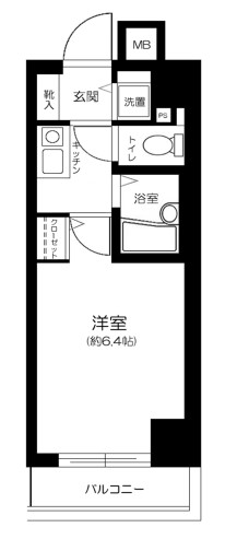 メインステージ護国寺 4階 1Rの間取り