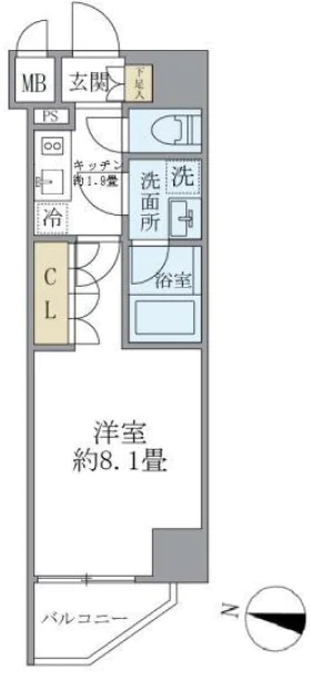 コスモリード御茶ノ水レジデンス（旧アルファサイト御茶ノ水） 3階 1Kの間取り