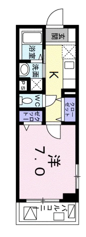 【築浅】グランボヌール茗荷谷 3階 1Kの間取り