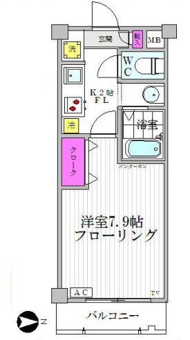 レジディア本郷菊坂プレイス（旧　AZ本郷菊坂） 4階 1Kの間取り