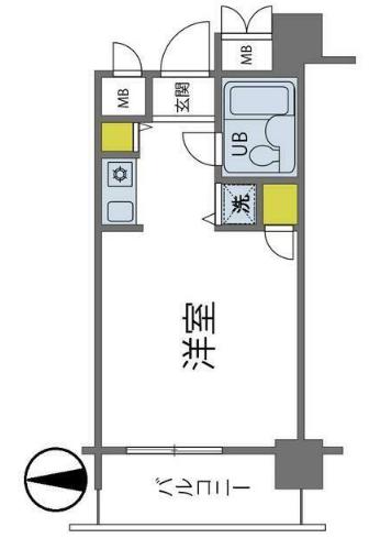 シルバープラザ白山 7階 1Kの間取り