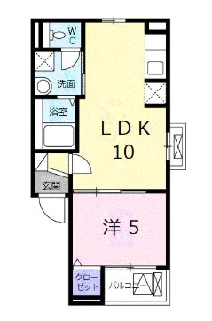 プリマヴェリーナ 4階 1LDKの間取り