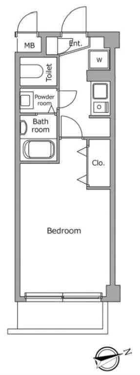 レジディア本郷菊坂プレイス（旧　AZ本郷菊坂） 4階 1Kの間取り