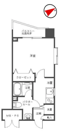 ステージグランデ本郷 12階 1Kの間取り