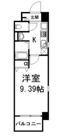 フォートレス文京 5階 1Kの間取り