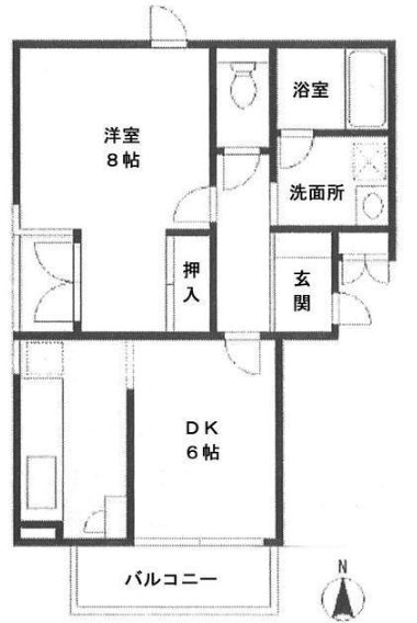 菊坂テラス 3階 1DKの間取り