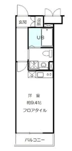 【築浅】ファビオ東大前 2階 1Rの間取り