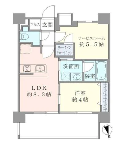 ＣＡＳＡ　ＥＳＴ　ＣＯＲＴＡ（カーサエストコルタ） 7階 1SLDKの間取り