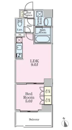 Apru（エプル） 4階 1LDKの間取り