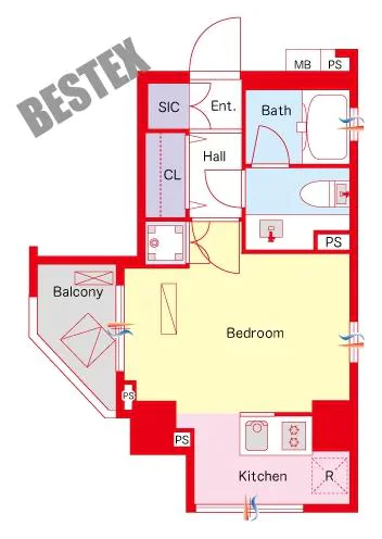 アクロス文京 5階 1Rの間取り