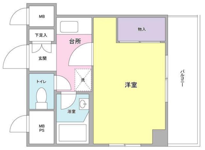 アーバンヒル本郷 5階 1Kの間取り