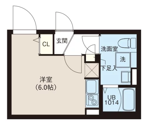 レピュア早稲田レジデンスⅡ 3階 1Rの間取り